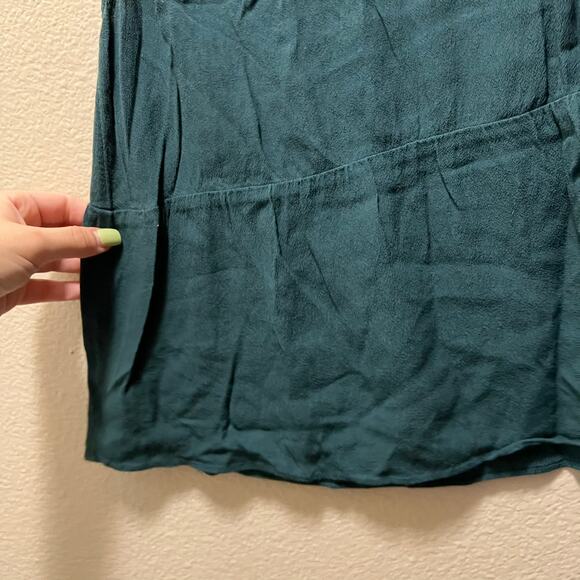 Madewell Pine Forest Green Ruffle  Peplum Dark Teal Tank Top Size XS - Picture 6 of 8